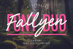 Fallyen Font Duo Signature Sans, a Script Font by Maulana Creative