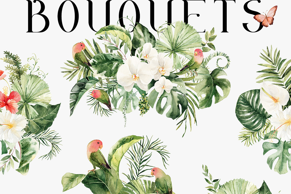 Tropical forest- watercolor greenery, a Decorative Illustration by Pamyatka Shop (Photo 4 of 13)
