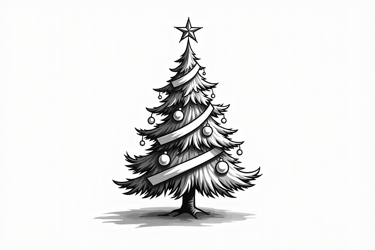 Festive Christmas Tree Silhouette Bu, an Illustration by Artivon (Photo 6 of 21)