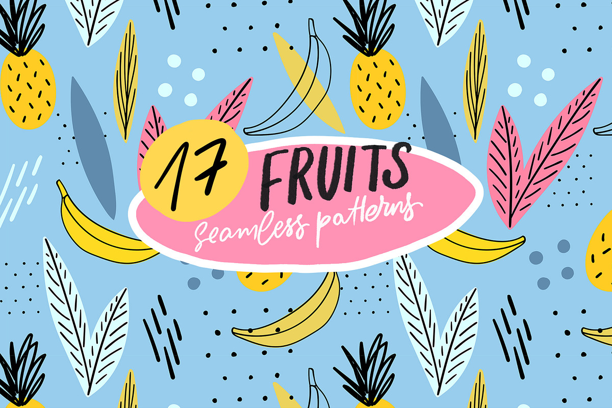 Fruits seamless patterns, a Pattern Graphic by hanifa_design