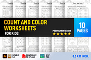 Count and Color Math Worksheet-Vol 2, a Templates & Theme by Book2bees (Thumbnail 1 of 4)