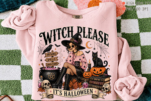 Witch Please It's Halloween PNG, a Seasonal Illustration by OK Design