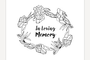 Obituary postcard template in vertic