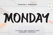 Monday | Script Font, a Script Font by Scratchones (Thumbnail 1 of 8)