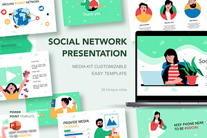 Social Media Powerpoint Illustration, a Presentation Template by alexdndz