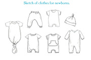 Sketch of clothes for newborns., an Illustration by Sweet_print (Thumbnail 1 of 2)