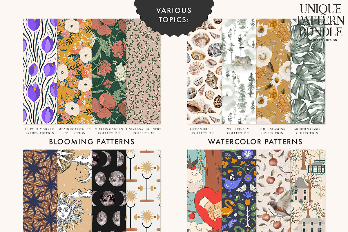 Unique Pattern Bundle, a Pattern Graphic by Julia Dreams (Photo 5 of 10)
