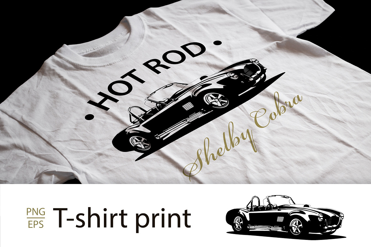T-Shirt Print of Hot Rod Cobra Car, a Transportation Illustration by Plaid4You (Photo 1 of 10)