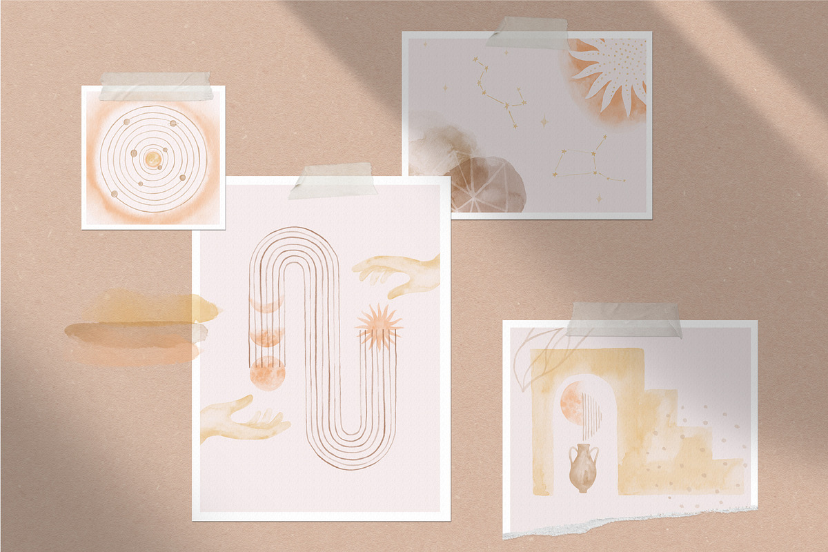 Watercolor Celestial Stamp Brushes, a Brush Add-On by NinaFedorova (Photo 2 of 7)