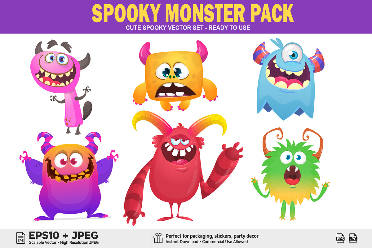 Cookie Crunchers - 6 Cute Monsters, a Decorative Illustration by D R A W K M A N (Photo 1 of 4)