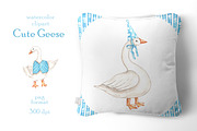 Cute geese watercolor clipart., an Illustration by SabinaWatercolorArt (Thumbnail 6 of 6)