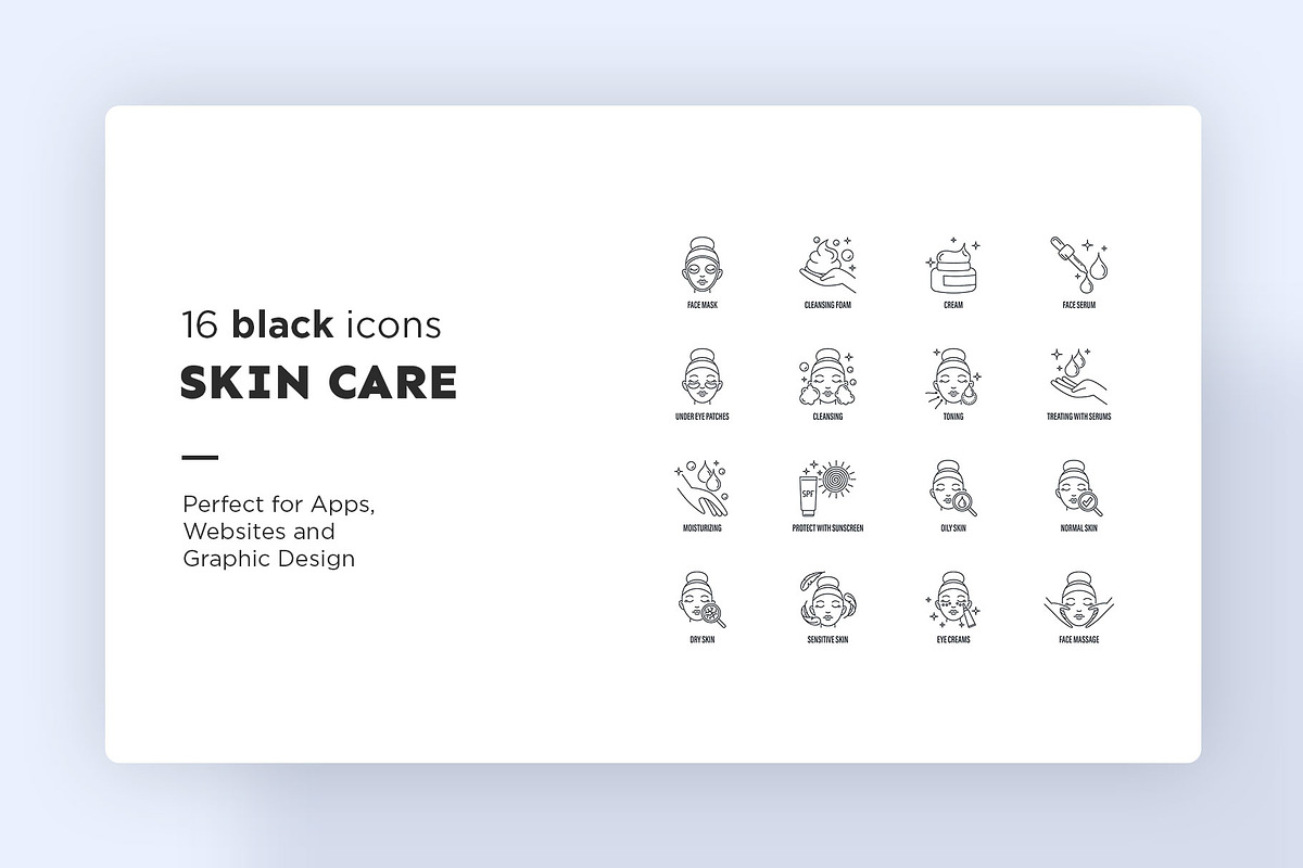 Skin Care | 32 Icons Set Hand Drawn, an Outline Icon by Marina Silence (Photo 3 of 18)