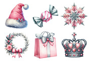 Silver Pink Christmas Clipart, an Illustration by Daily.Designs (Thumbnail 2 of 5)