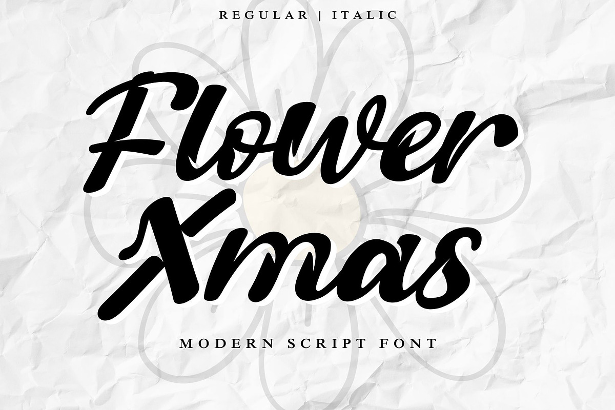 Flower Xmas, a Script Font by Letterafa Studio (Photo 1 of 9)