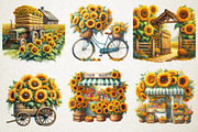 Cute Sunflower Farm PNG Clipart, a Seasonal Illustration by RobertsArt (Thumbnail 2 of 4)