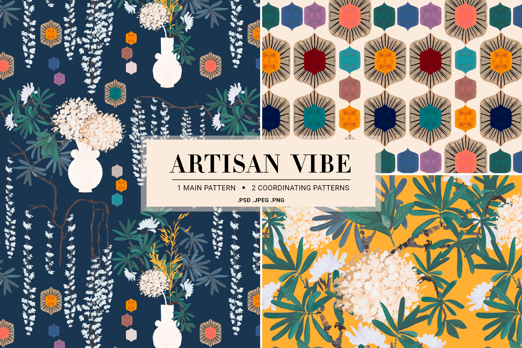 Artisan textile pattern set!, a Pattern Graphic by Ninterints