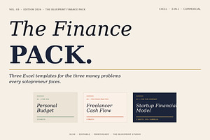 Excel Finance Pack — 3-in-1, a Branding & Logo Template by Just Necessary