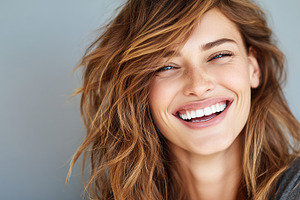 Smiling young woman with natural, a Person Photo by MistyDay