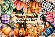 Vintage Pumpkin Clipart COLLECTION, an Object Illustration by Digital Xpress (Thumbnail 1 of 4)