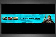 Cyberpunk YouTube Channel Art, a Social Media Template by loswl (Thumbnail 4 of 8)