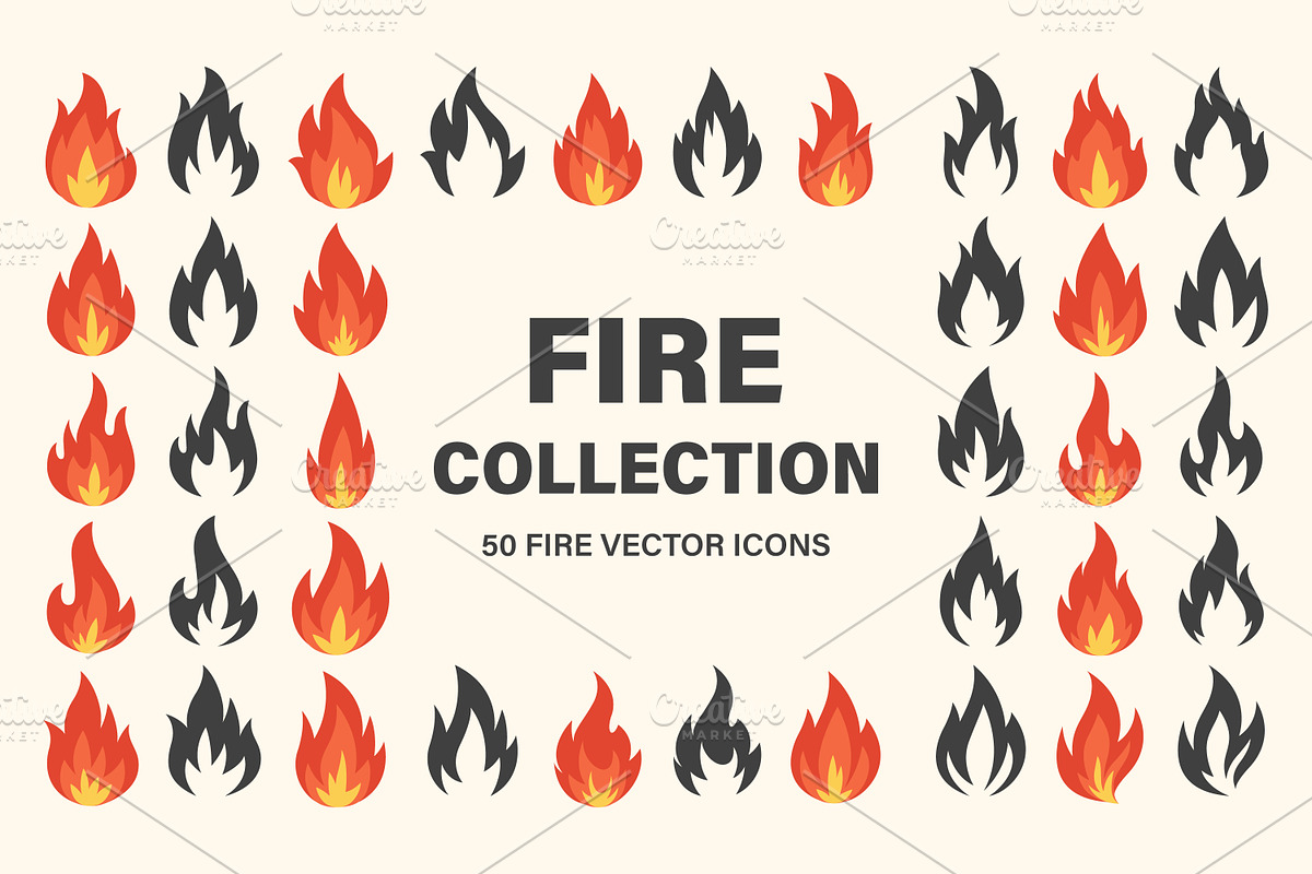 Fire Vector Icons Set, an Object Graphic by Gomolach (Photo 1 of 2)