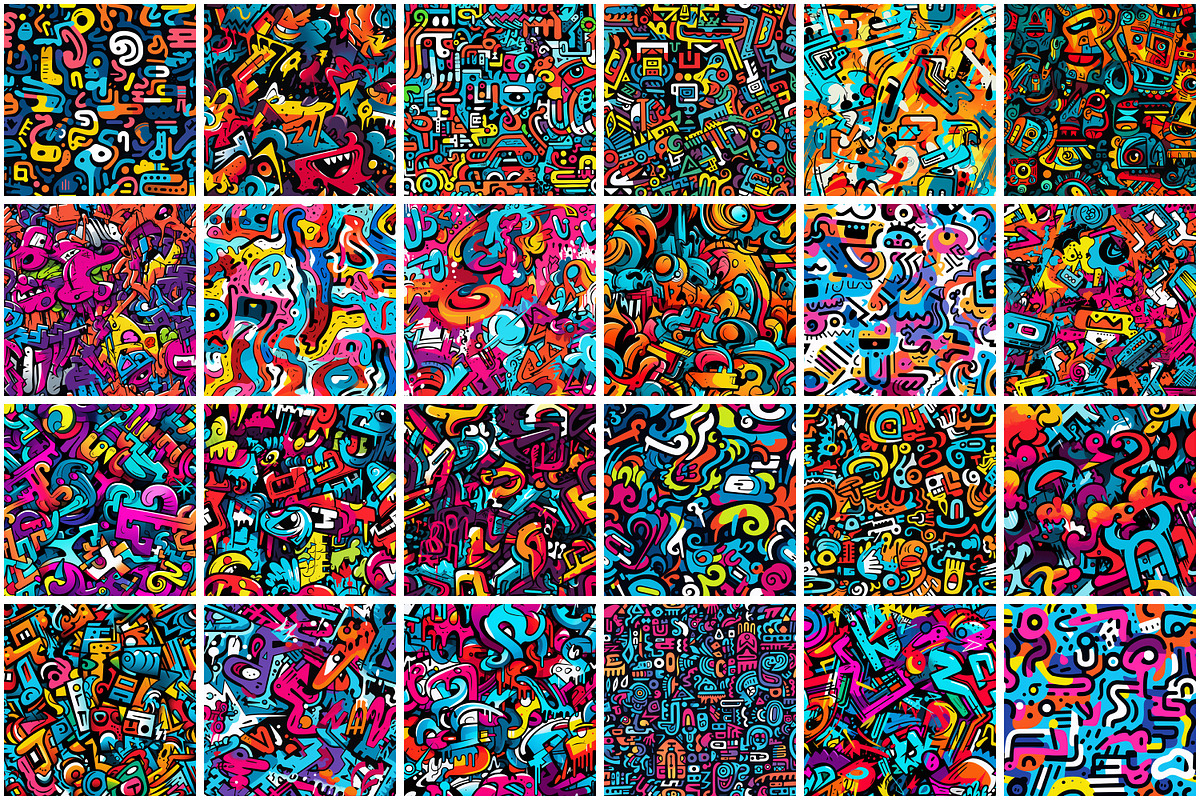 Graffiti Pattern, a Pattern Graphic by Forhadx5 (Photo 8 of 17)