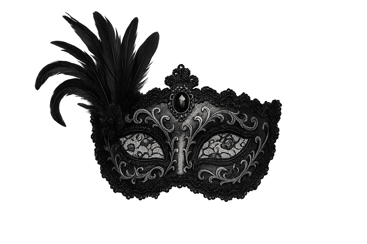 Gothic halloween mask with intricate, an Illustration by Dvoevnore photos