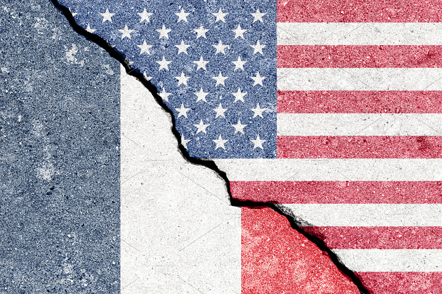 Franсo American tension and conflict. A geopolitical crack, spl, a Background Photo by Eugene_Photo