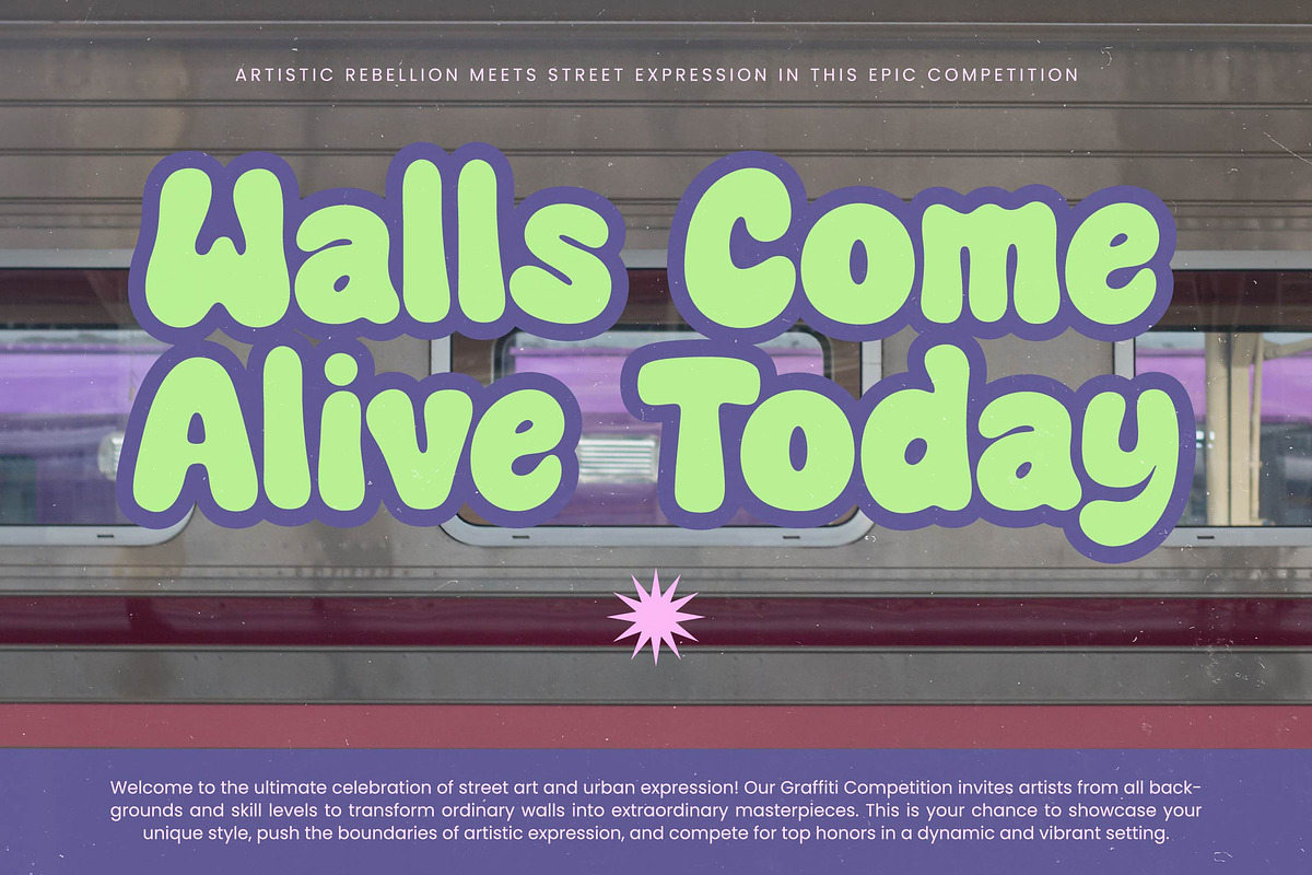 Funky Glitz Retro Bubble Font, a Serif Font by timelesstype.co (Photo 3 of 20)