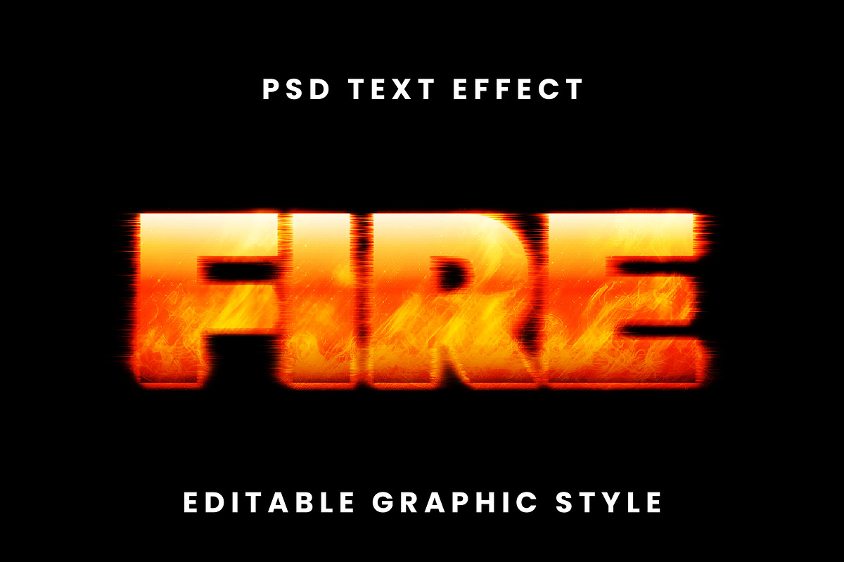 Glowing Fire Bold Text Effect