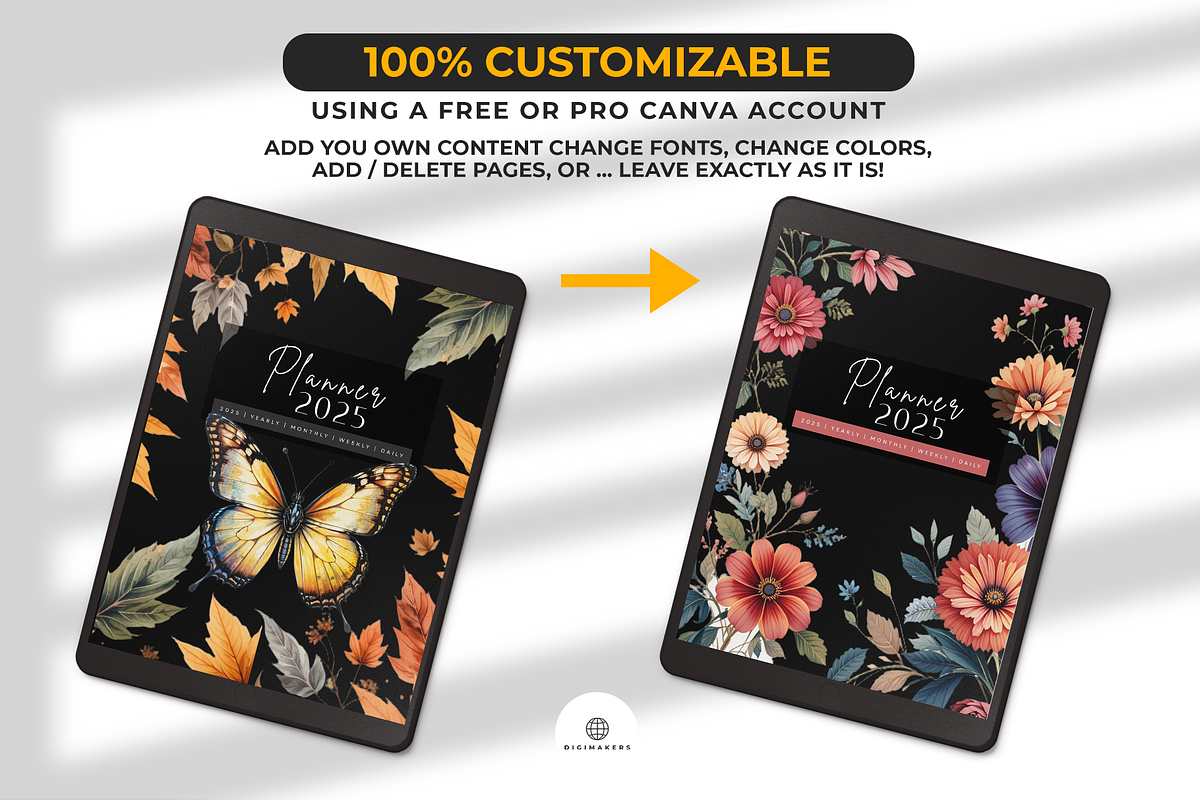 Digital Planner 2025, a Social Media Template by Nina Shaw (Photo 4 of 11)