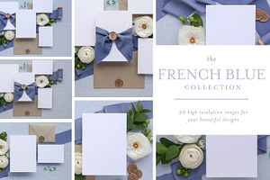 French Blue - Invite Mock Up Bundle