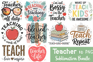 Teacher Sublimation Bundle, a Sport Illustration by CraftArtStudio