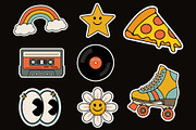 Groovy Sticker Set. Hippie Retro, an Object Graphic by JeksonGraphics (Thumbnail 3 of 3)