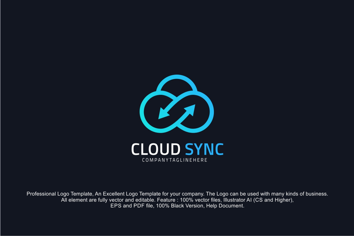 Cloud Sync Logo Template, a Branding & Logo Template by PutraCetol Studio