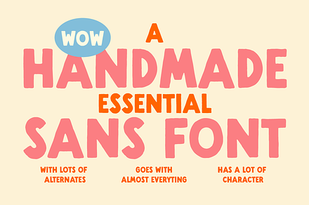Handmade Sans! A Hand-lettered Font!, a Font by Studio Funshop by Kelli