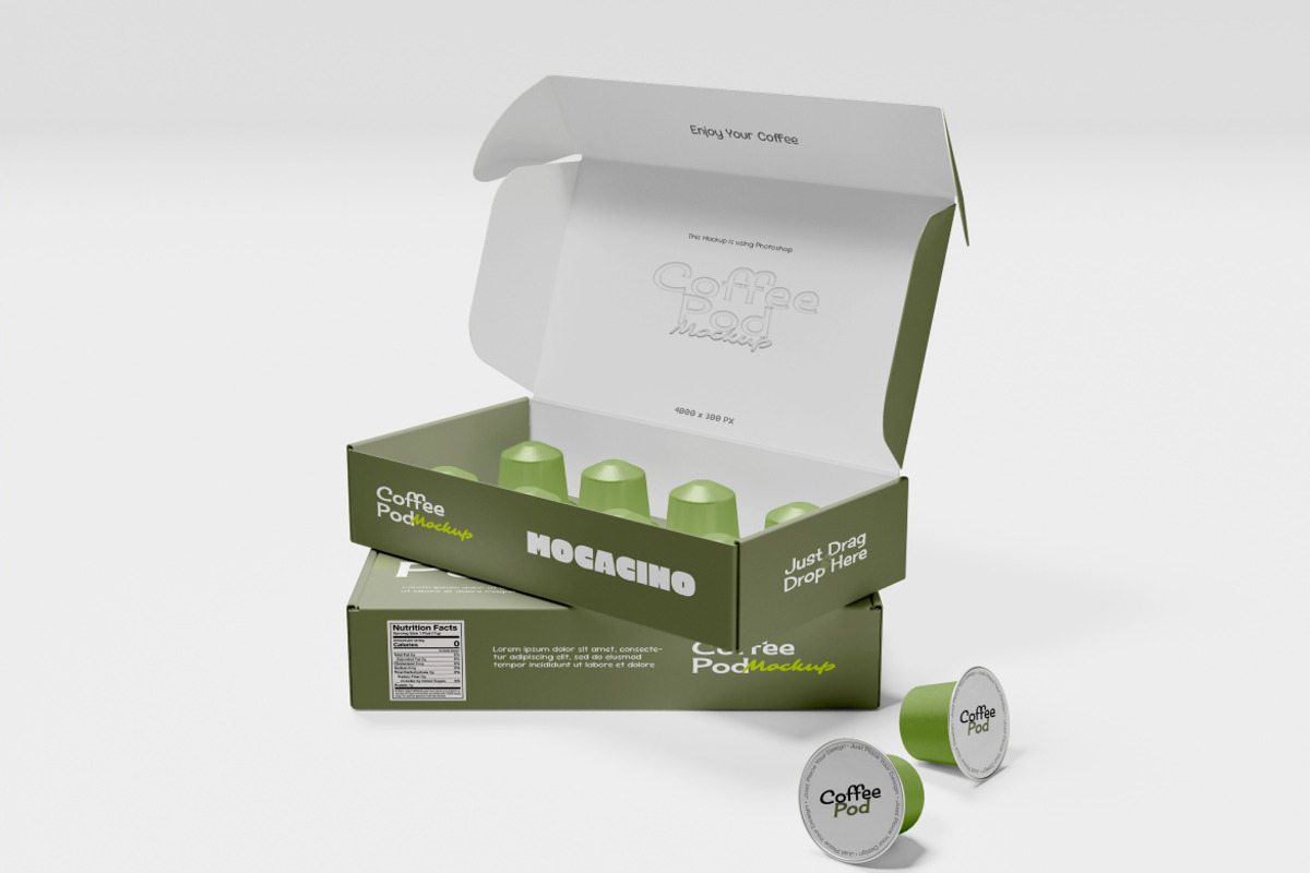 Coffee Pod Mockup, a Packaging Mockup by Budogol Studio (Photo 3 of 5)