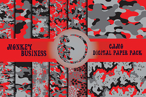 Red and grey camouflage patterns