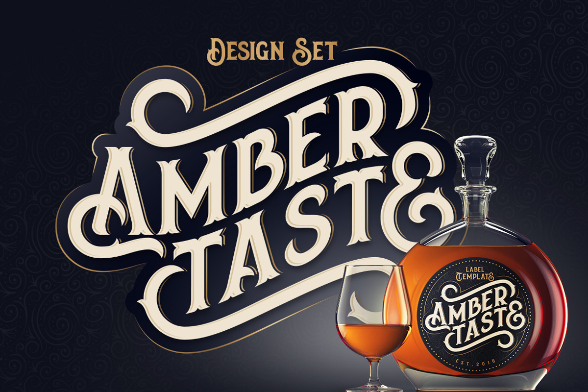 Amber Taste Font, Label, Mockup!