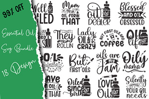 Essential Oil SVG Bundle, a Work Illustration by Libby Wishes