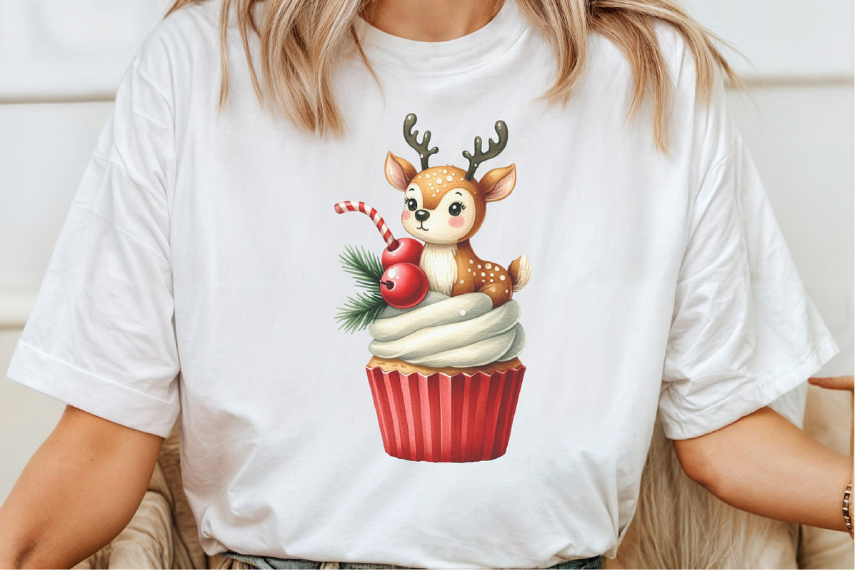 Cute Christmas Animal Cupcake Bundle, a Seasonal Illustration by Rose Art (Photo 3 of 5)