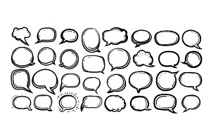 Talk speech empty bubbles black ink, an Object Illustration by Valerie Bodnar