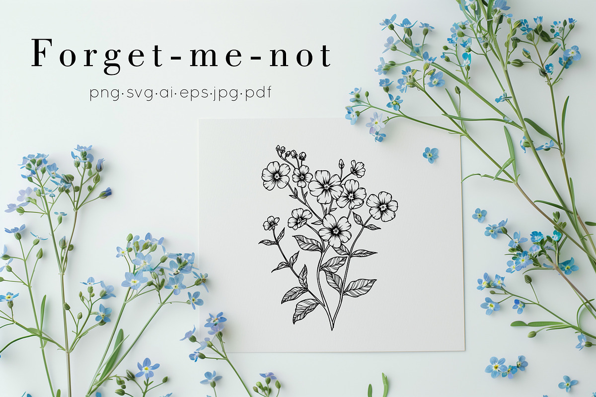 Forget-me-not SVG clipart, an Object Graphic by Dervik Art Store (Photo 6 of 8)