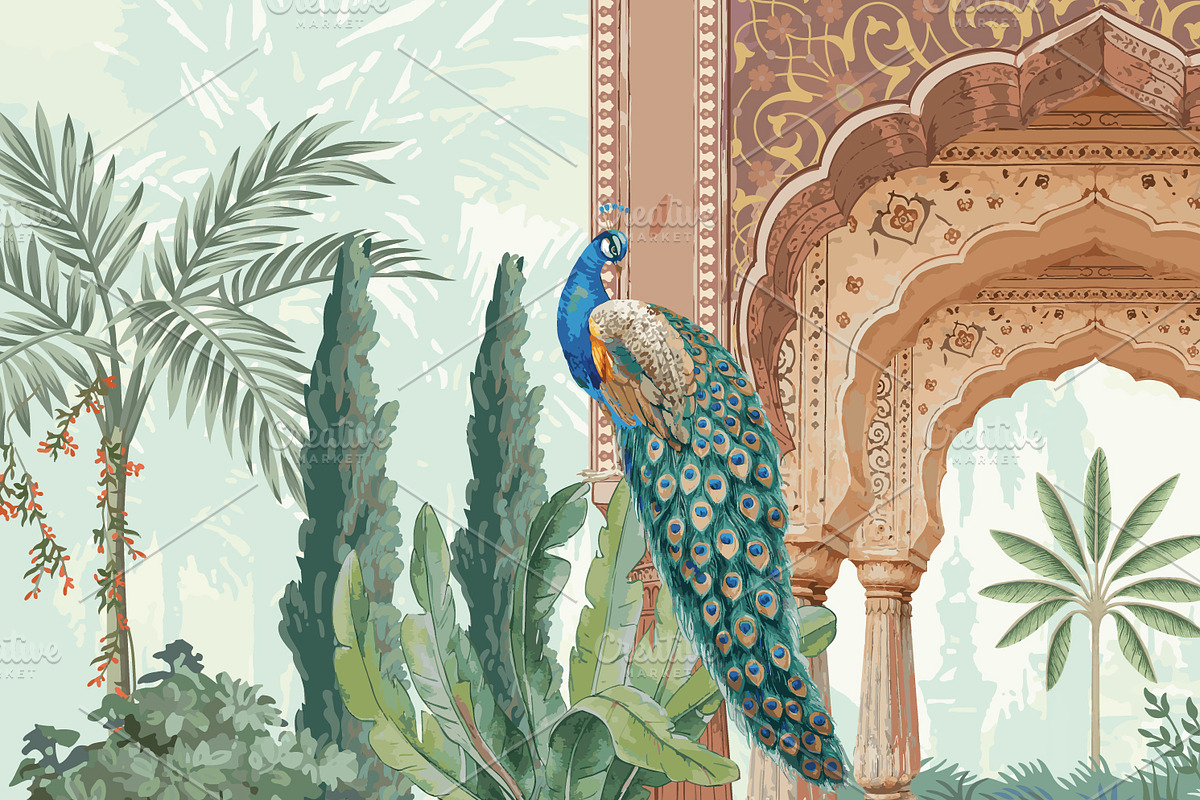 Traditional Mughal seamless pattern, a Decorative Illustration by Mughal Wallpaper (Photo 4 of 6)