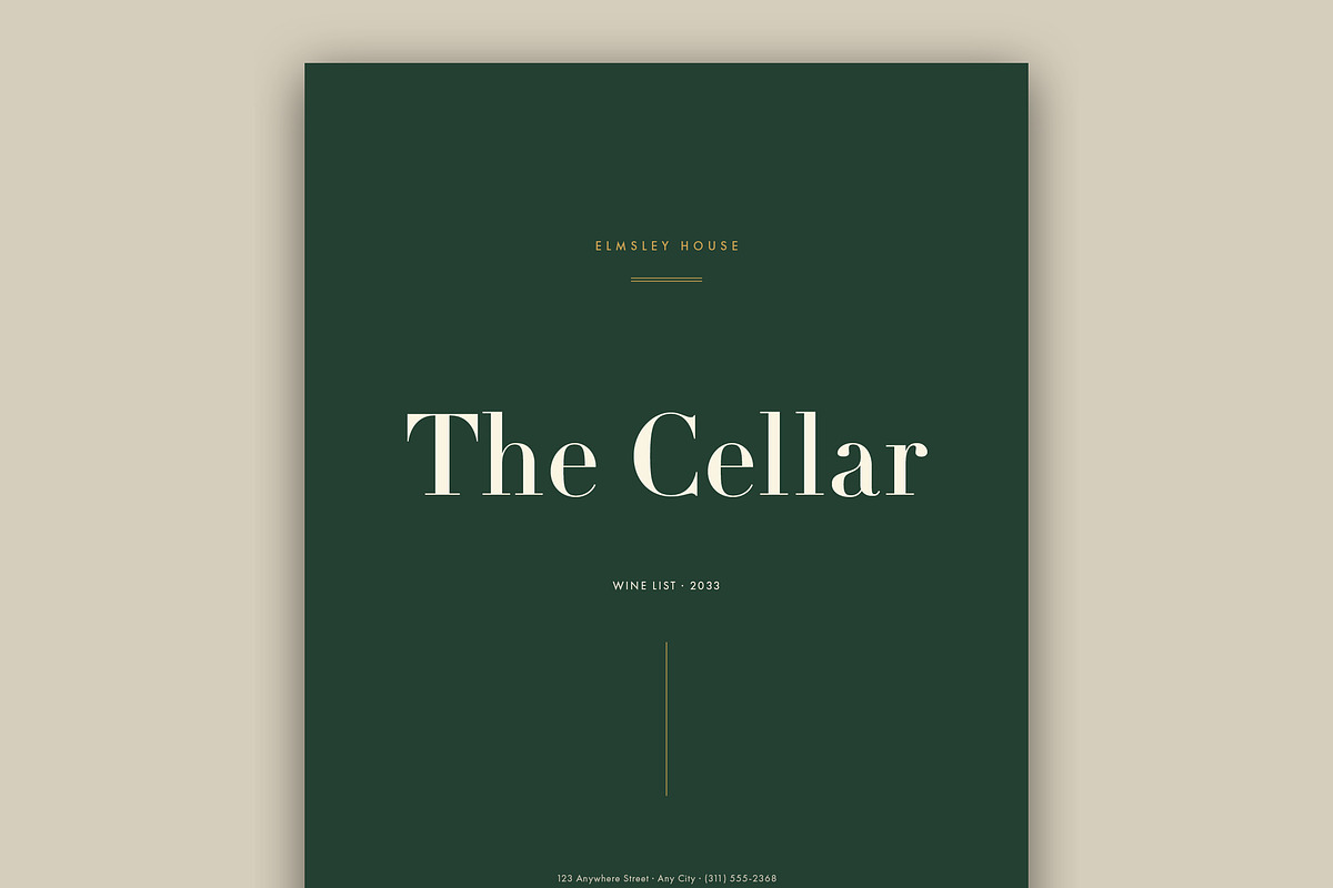 Luxury Wine List Menu Template, a Brochure Template by BrandPacks