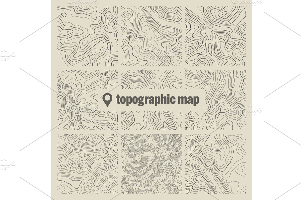Topographic map with contour lines, an Illustration by 32pixels