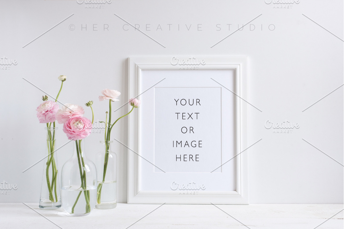 Picture Frame Mockup Ranunculus, a Print Template by Her Creative Studio