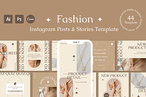 Esthetique Fashion Instagram Kit, a Social Media Template by Illustraly Design