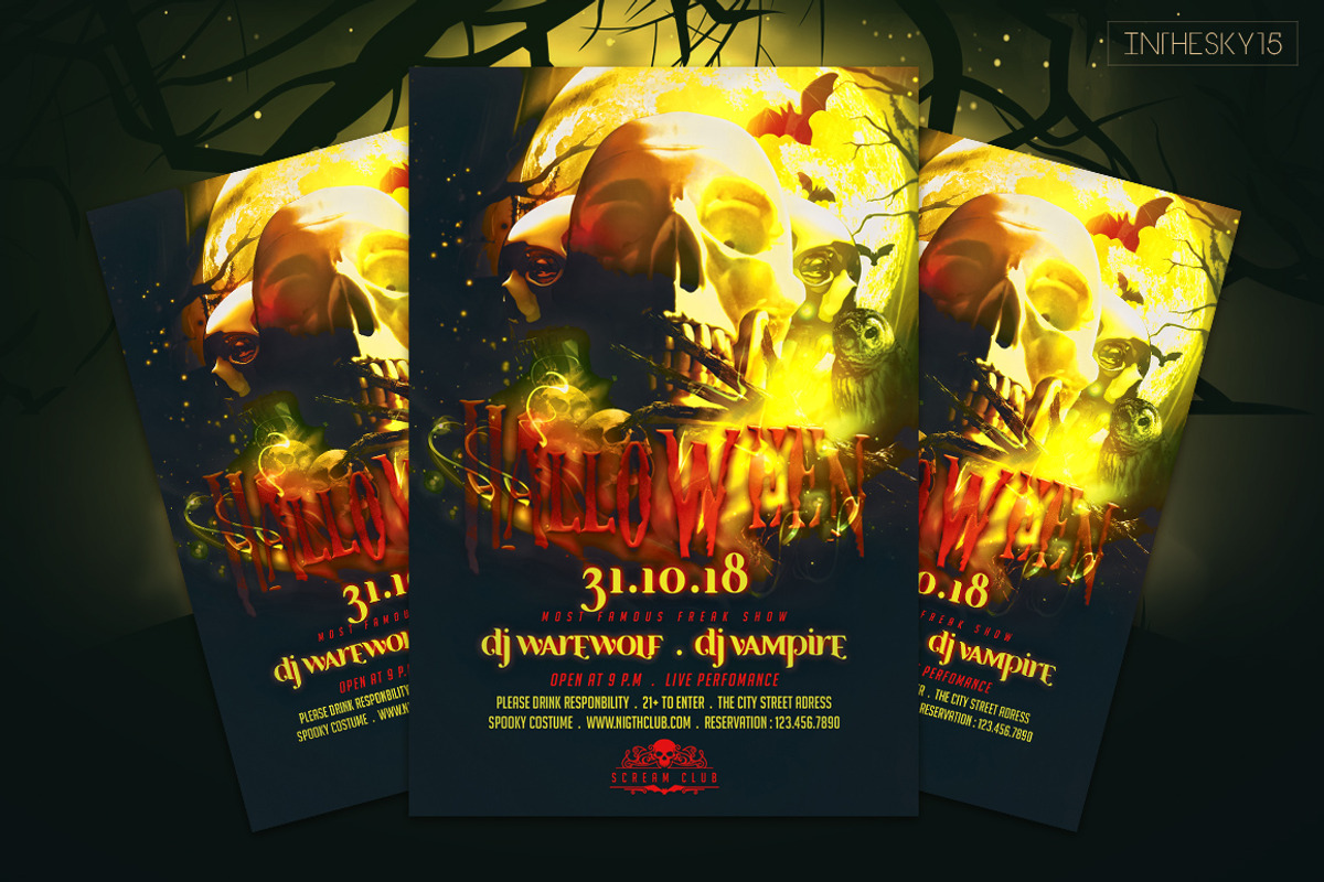 Halloween Flyer Template, a Flyer Template by InTheSky15 (Photo 3 of 5)