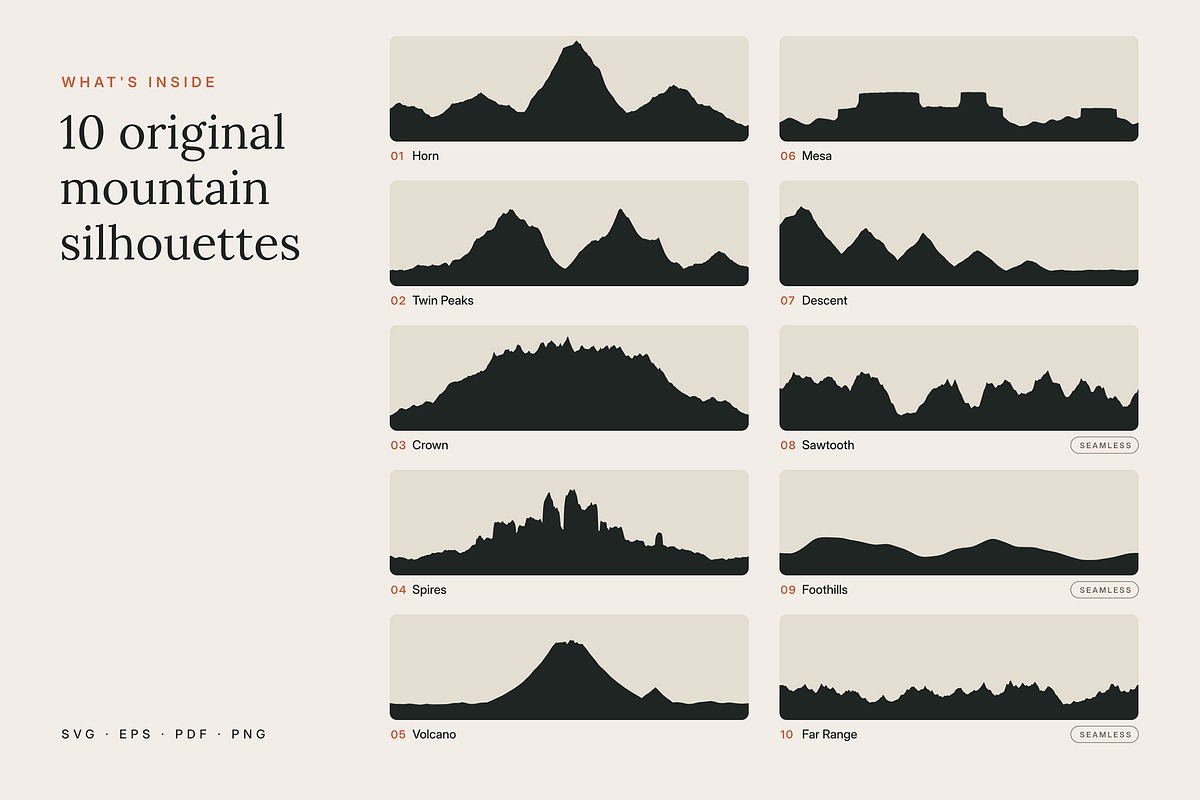 Mountain Silhouettes Vol. 2, an Object Graphic by Build Interactive (Photo 2 of 9)